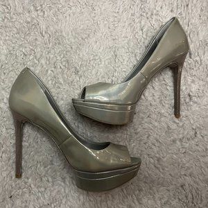 Silver Chrome JLO Heels - Size 9.5